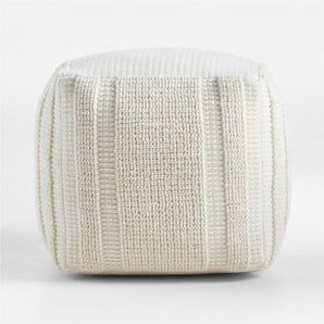 Pampas Textured Plaid Pouf