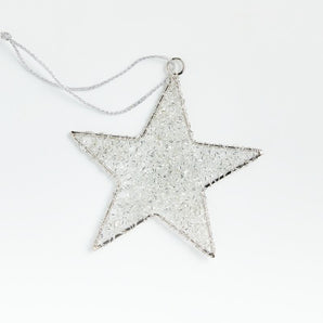 Tinsel Star Christmas Tree Ornament