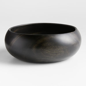 Tondo Ebonized Wood Salad Serving Bowl