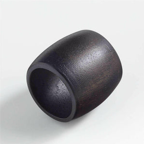 Tondo Ebonized Wood Napkin Ring.