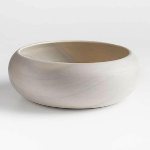 Tondo 14" White-Washed Bowl.