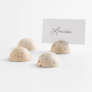 Travertine Placecard Holder Set of 4.
