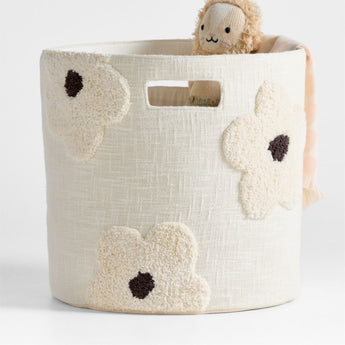 Tufted Daisy Floor Bin.