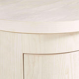 Twist Whitewashed Ash Wood Rotating Small Desk with Storage.