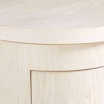 Twist Whitewashed Ash Wood Rotating Small Desk with Storage.