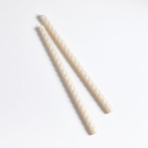Twisted Oat Off- Taper Candles 18", Set of 2