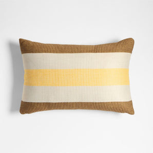 Tonal Textured Stripes Throw Pillow