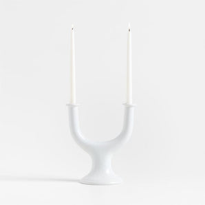 Valla Ceramic 2-Taper Candle Holder