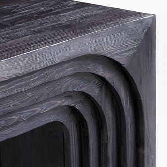 Valo 72" Ebonized Pine Wood Console Table.