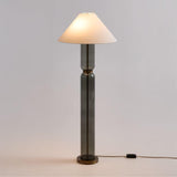 Velato Glass Floor Lamp with White Shade.