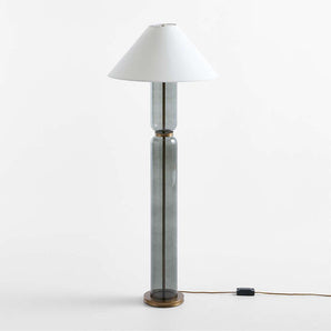 Velato Glass Floor Lamp with White Shade