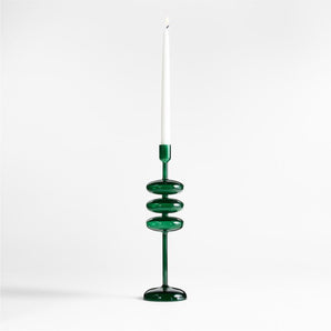 Venezia Spruce Glass Taper Candle Holder