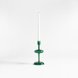 Venezia Spruce Glass Taper Candle Holder