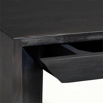 Vernon Ebonized Wood Side Table with Drawer.