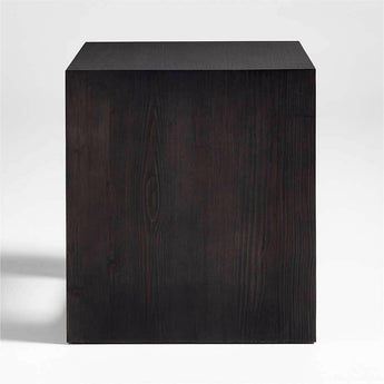 Vernon Ebonized Wood Side Table with Drawer.