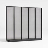 Black Vertical Fireplace Screen.