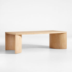 Mesa de comedor Virage de 96" de madera de roble curvada
