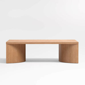 Virage Light Brown Oak Wood 54" Rectangular Coffee Table.