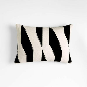 Virna Geometric Black and White Pillow with Down-Alternative Insert