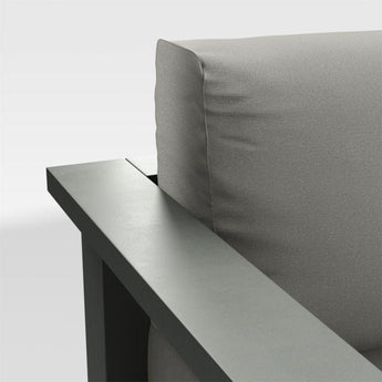 Walker Outdoor Metal Sofa with Graphite.