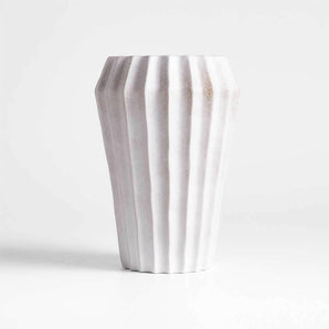 Warren White Stoneware Flower Vase.