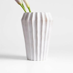 Warren White Stoneware Flower Vase.