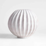 Warren White Stoneware Round Vase 9".