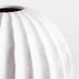 Warren White Stoneware Round Vase 9".