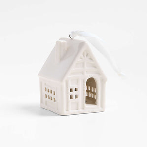 Ceramic Cottage Christmas Tree Ornament