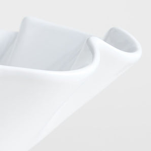 White Ruffle Pedestal Bowl.