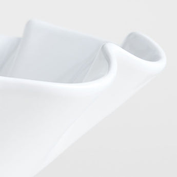 White Ruffle Pedestal Bowl.