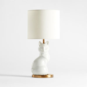 Kids Crackled Ceramic Woodland Fox Table Lamp