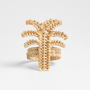 Servilletero de mimbre con forma de palmera
