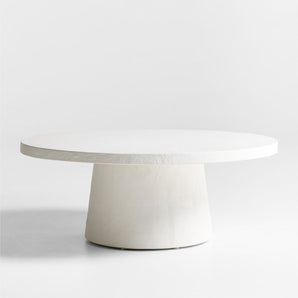 Willy Concrete Round Pedestal Coffee Table by Leanne Ford