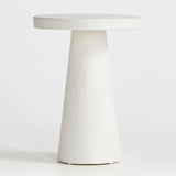 Willy White Plaster Pedestal Side Table.