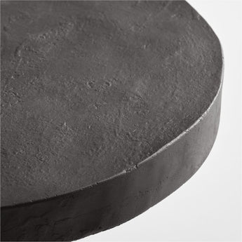 Willy Charcoal Brown Round Pedestal Side Table by Leanne Ford.