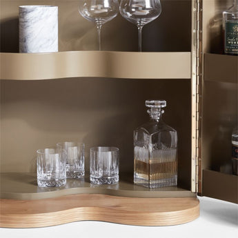 Winslow Natural Oak Wood Bar Cabinet by Jake Arnold.