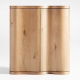 Winslow Natural Oak Wood Bar Cabinet by Jake Arnold.