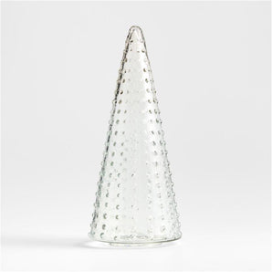 Árbol navideño grande de cristal con relieve "Winter Wonderland" transparente