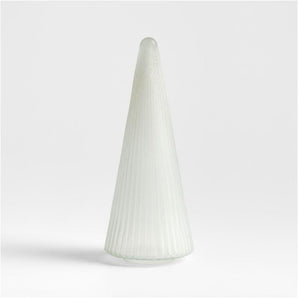Árbol navideño de cristal estriado esmerilado Winter Wonderland, mediano, 12"