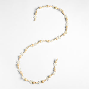 Wood Snowflakes Beaded Christmas Garland 6'