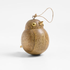 Wood & Brass Bird Christmas Tree Ornament