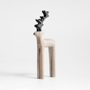 Wood Reindeer Holiday Decoration 11"