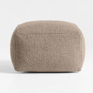 Woven Solid Performance Pouf Ottoman