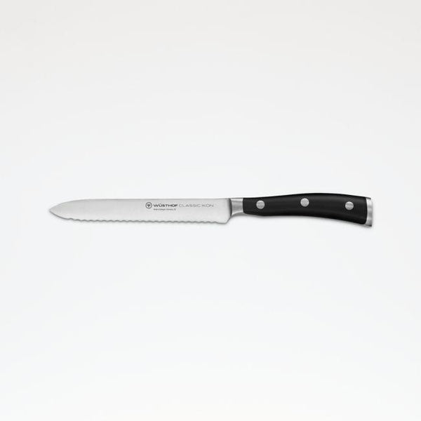 Cuchillo multiusos dentado Wusthof® Classic Ikon Black de 5"