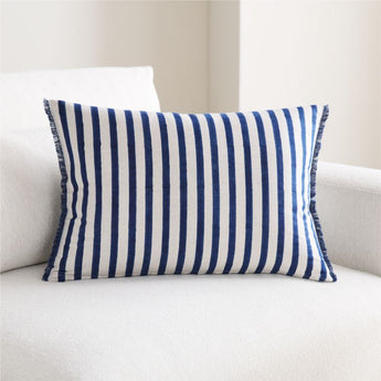 Yarra Stripe Fringe 24"x16" Deep Indigo.