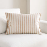 Yarra Stripe Fringe 24"x16" Warm Sand Be.