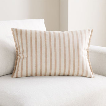 Yarra Stripe Fringe 24"x16" Warm Sand Be.
