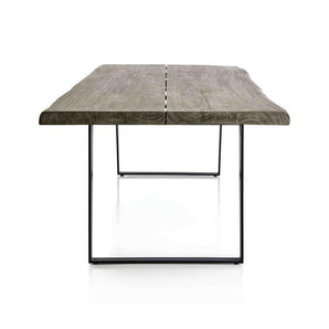 Yukon Weathered Grey Live Edge Solid Wood Dining Table.