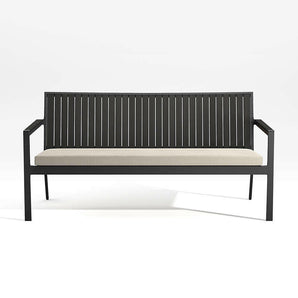 Alfresco II Black Outdoor Sofa With Silver Sunbrella ® Cushion